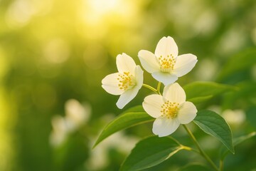 Obraz premium Dawn's Delight: Jasmine Flowers in Full Bloom