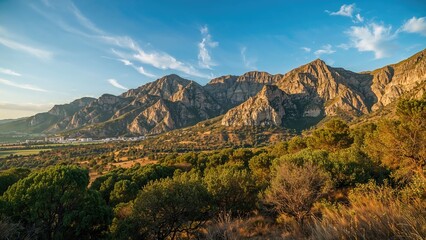 Naklejka premium Scenic mountain vistas from the Grazalema range situated in southern Spain