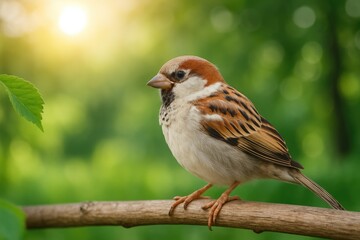 A charming sparrow in its habitat
