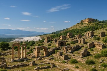 Fototapeta premium Exploring the ancient settlement of Tabea in the region of Denizli