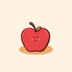simple illustration of a red apple