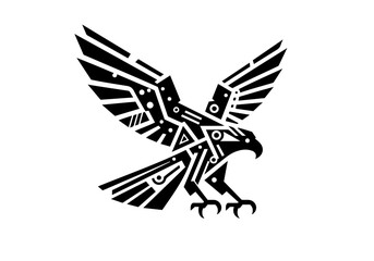 Eagle Geometric Hand Drawn Natural Illustration Vector Isolated by AZ for Books, Arts, Design and Decoration Graphic Asset