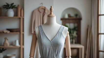 Clothing mannequin inside a room setting