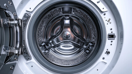 Washing machine drum interior closeup
