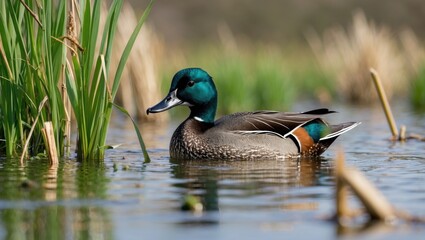 Azure shades blending with reeds in a nature reserve