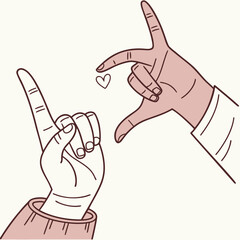 Two hands forming a heart shape, symbolizing love and affection isolated on white background