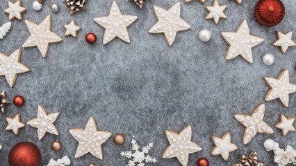 Holiday ornaments feature stars, toys, and snowflakes, while New Year cookie molds are shaped like bells, snowmen, and trees. Keep flat.