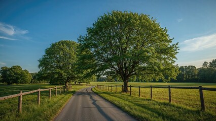 Obraz premium Enjoying an extended walk along the paths of a nearby countryside farm.