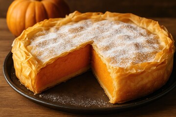 Detailed View of a Sweet Pumpkin Dessert from Greece
