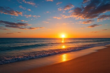 Sunset over the shoreline