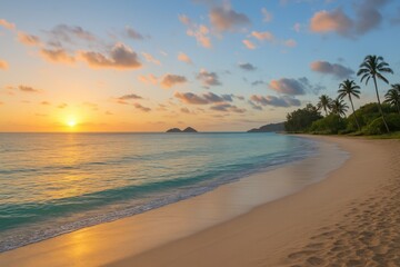 Early Dawn Over a Scenic Coastal Park