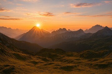 Dawn breaking in the alpine region