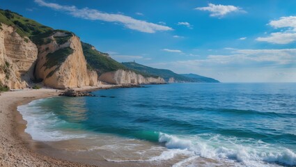 Fototapeta premium Warm summer day by the Basque sea