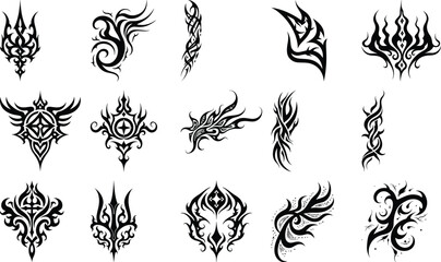 Tribal Tattoo Design tribal tattoo, abstract tattoo, black ink tattoo, arm  vector bundle