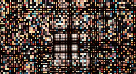 Colorful Pixel Grid Abstract Digital Background