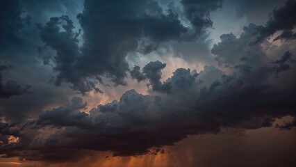 Fototapeta premium Dark clouds amass as evening falls