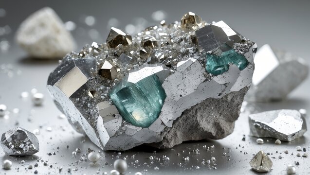 Dyscrasite mineral transformed into silver pseudomorph