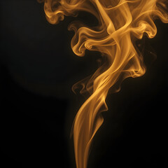 elegant golden smoke trails floating on deep matte black background, perfect luxury vibes.