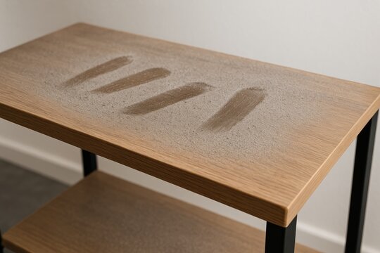 A layer of dirt spread across a shelf