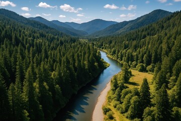 Drone photography capturing the Sixes River Valley in southern Oregon