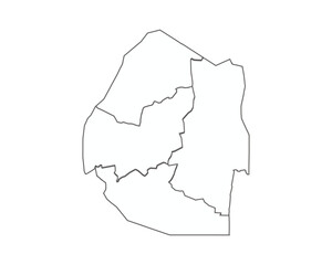 African Countries Geography Political map. Political map of country Eswatini Map