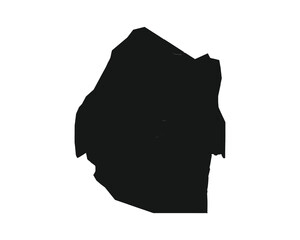 Eswatini Map. Swaziland Country Map. Emaswati Liswati Black and White National Nation Outline Geography Border Boundary Shape Territory Vector Illustration on white background 