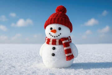 Fototapeta premium Frosty figure amidst a snow-covered scene