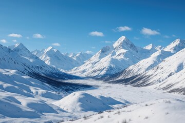 Naklejka premium Frosty Mountain View in a Wintry Setting