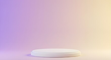Pastel gradient studio background with soft light and podium, featuring empty space in the center, perfect for modern product mockup and branding design.