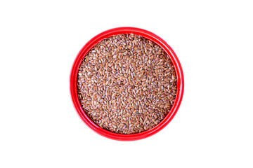 Flaxseed. Isolated white background. Seeds