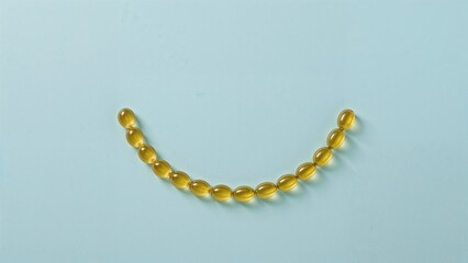 Naklejka premium Happy Face Created Using Fish Oil Capsules