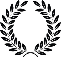 Obraz premium black laurel wreath icon symbolizing victory achievement honor award excellence and classical design