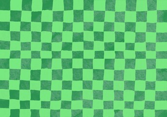 Green and light green gingham check illustration