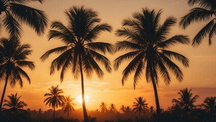 Coconut tree shadow outline