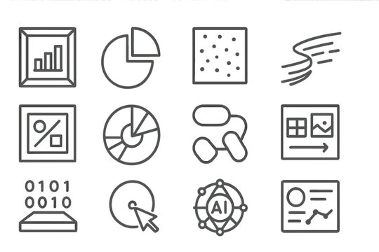 Icon generative chart deconstruction scatterplot vector visualization mapping brush icons stroke data