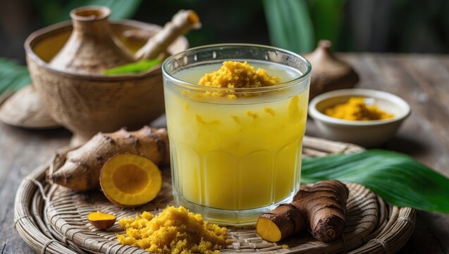Sweetened turmeric and tamarind drink from Java