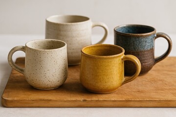 Artisan-made pottery cups for everyday use