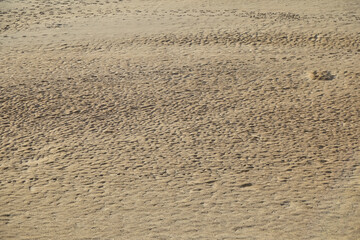 Sand covers the beach in the resort town of Mielno, located by the Baltic Sea in Poland