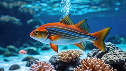 Cleaning in progress: a coral trout in line