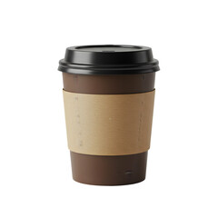 Takeaway Coffee Cup: Brown Paper Cup with Black Lid