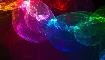 Abstract colorful shapes swirling