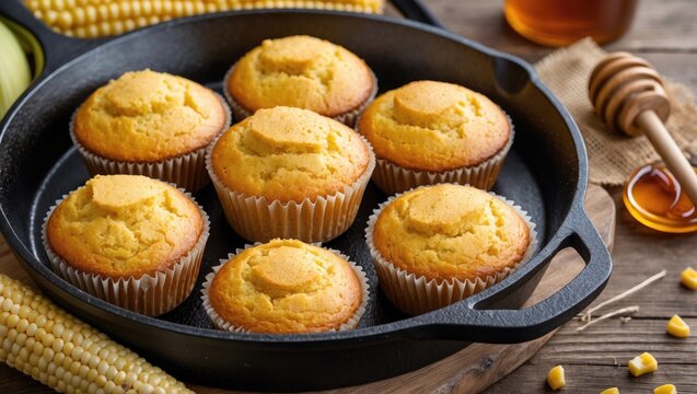 Homemade cornbread variations: muffins and skillet pone