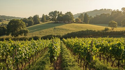 Naklejka premium Farming surrounded by the splendor of the environment