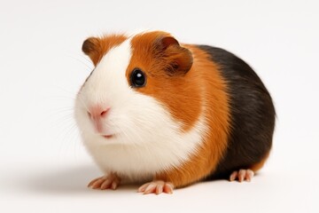 Fototapeta premium Charming guinea pig featured against a white background