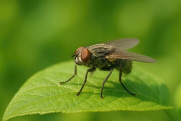 Macro shot of a tiny wild fly