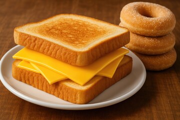 Unhealthy Cheese Sandwich with Excessive Calories