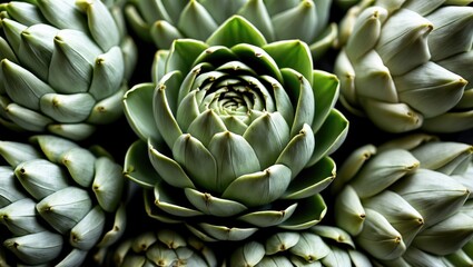 Fototapeta premium Macro view focusing on Artichoke's skin texture