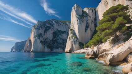Naklejka premium Coastal cliffs overlooking the sea
