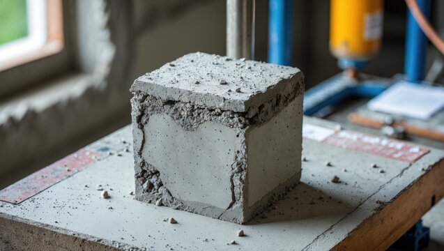 Sample of concrete cube for strength testing