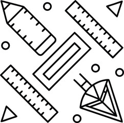 A business vector illustration set for web design features symbols for surveys, choices, and email